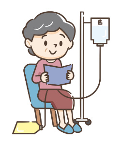腹膜透析を受ける女性のイラスト
